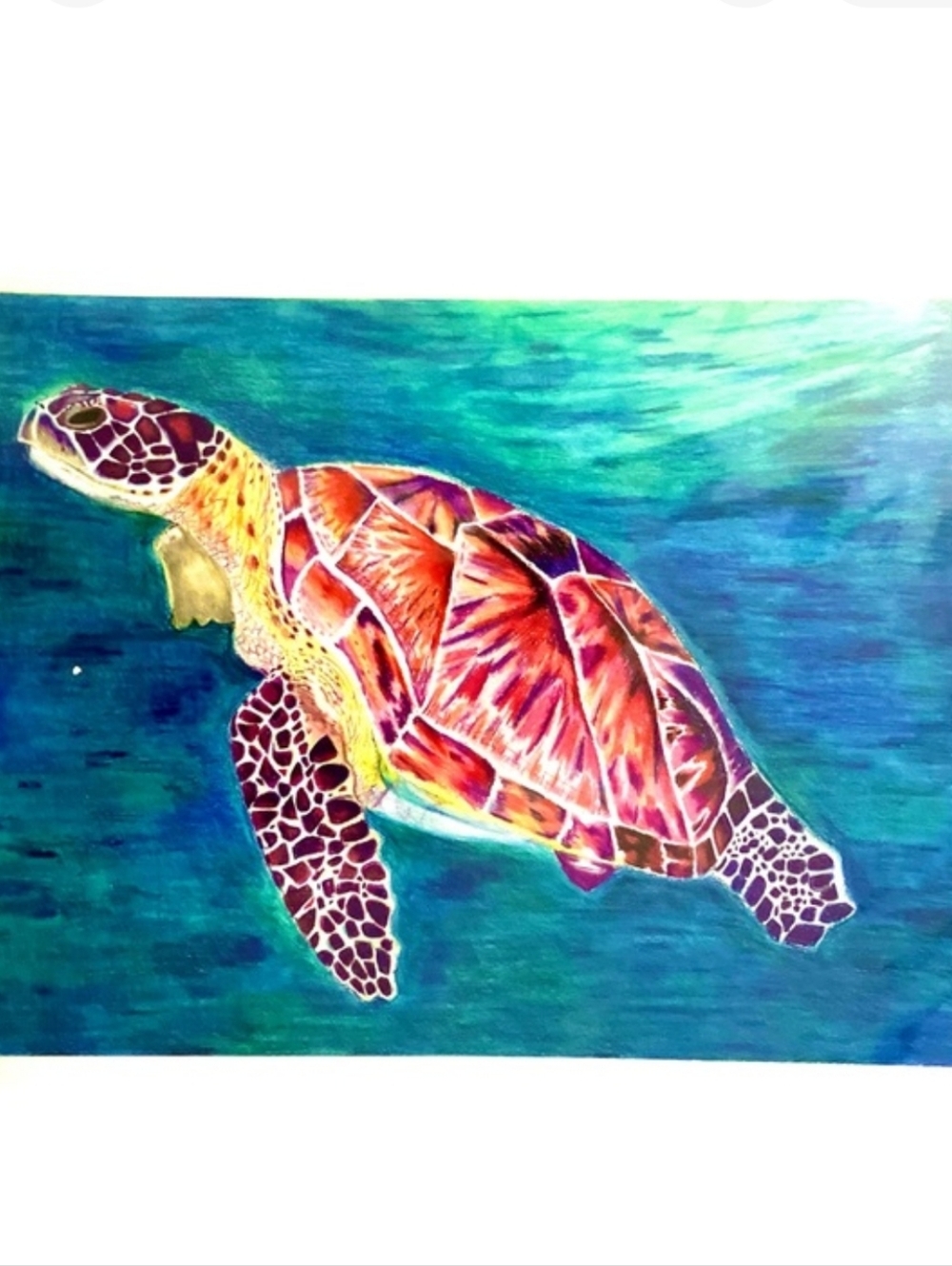 Sea Turtle - Original Handmade Art - Multicolor